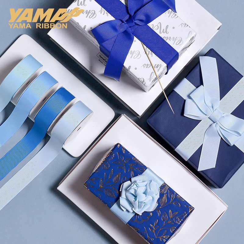 YAMA Gift Wrapping Ribbon Bulk Gold Edge Grosgrain Ribbon