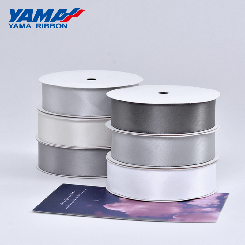  YASEO Silver Ribbon, Solid Color Double Faced