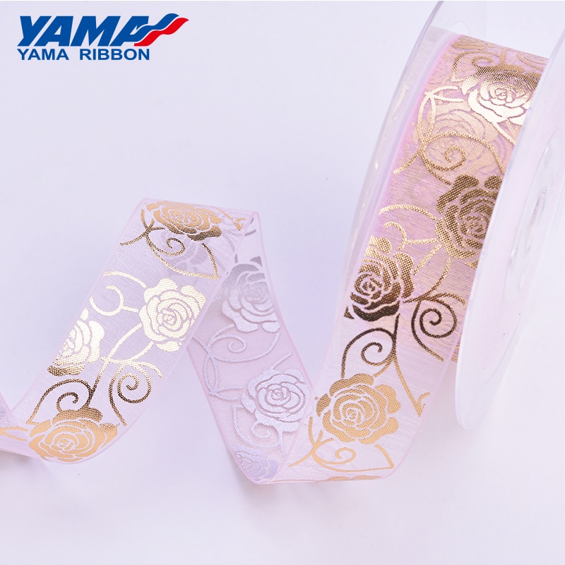YAMA Polyester Gold Silver Foil Stamping Organza Ribbon Shop Online