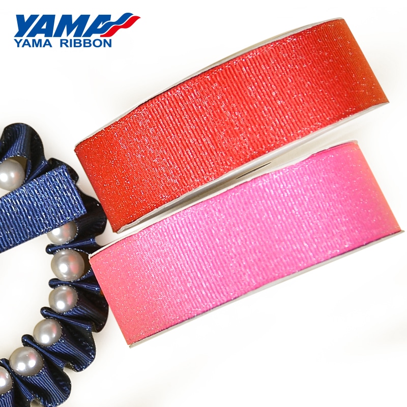 YAMA Polyester Silver Sparkle Purl Grosgrain Ribbon 26657