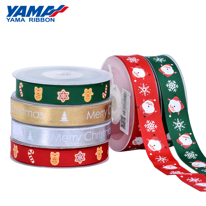 1 Roll 9m Christmas Wrapping Ribbon With Santa & Snowflakes Print, Red  Satin Ribbon For Holiday Decoration, Wreath Making